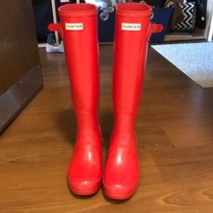 Gloss Red hunter boots